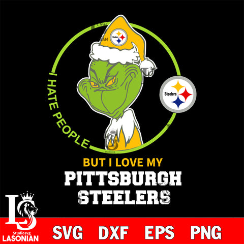 I hate people but i love my Pittsburgh Steelers svg, NFL svg eps dxf png file, Digital Download , Instant Download