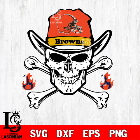 Skull fire Cleveland Browns svg eps dxf png file, digital download , Instant Download