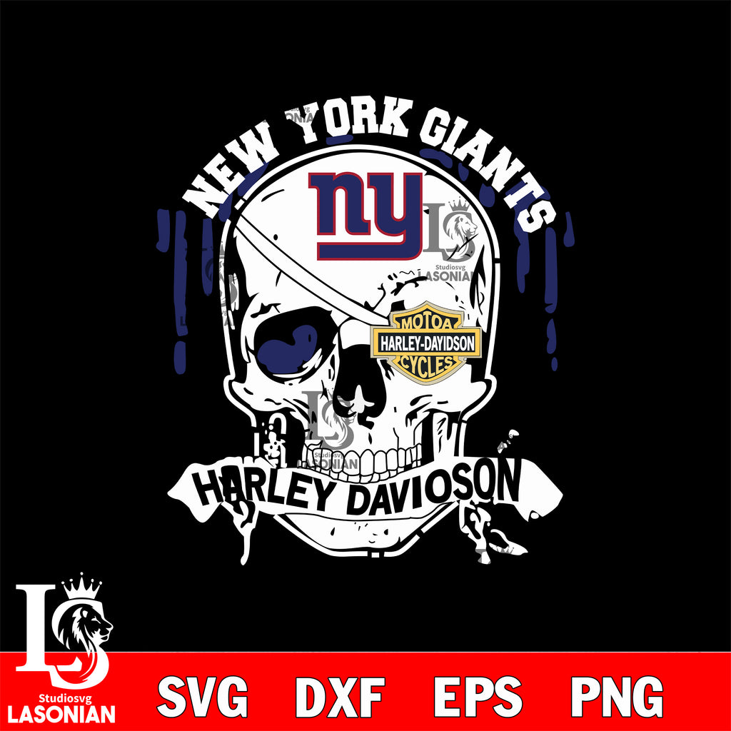 Skull New York Giants Harley davidson svg eps dxf png file, digital do –  lasoniansvg