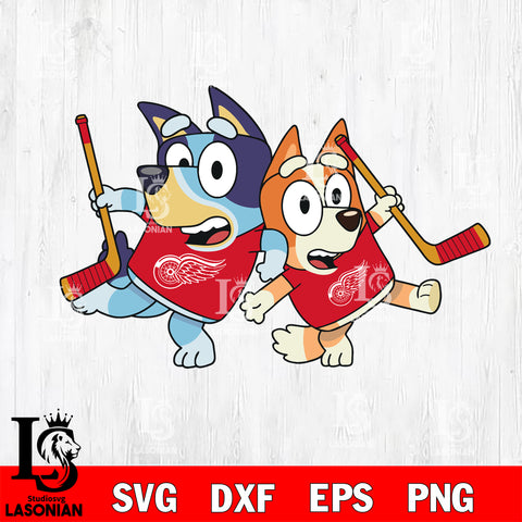 Bluey Detroit Red Wings svg dxf eps png file, Digital Download , Instant Download