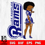 Los Angeles Rams FASHION GIRL svg,eps,dxf,png file, Digital Download , Instant Download