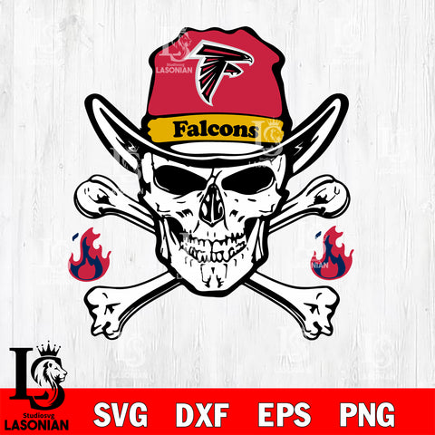 Skull fire Atlanta Falcons svg eps dxf png file, digital download , Instant Download