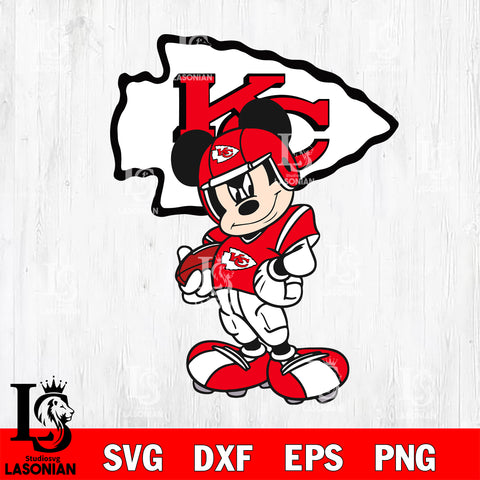Disney Mickey Mouse Kansas City Chiefs SVG , NFL svg,eps,dxf,png file, digital download