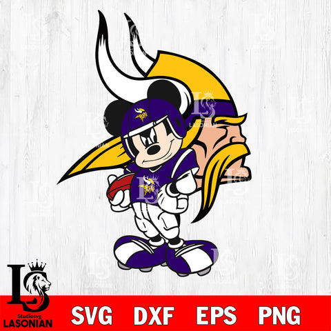 Disney Mickey Mouse Minnesota Vikings SVG , NFL svg,eps,dxf,png file, digital download