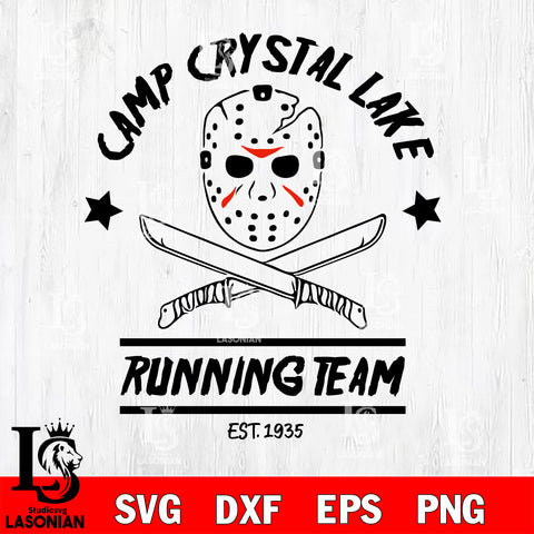 Camp crystal lake running team SVG DXF EPS PNG file, Digital Download , Instant Download