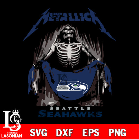Seattle Seahawks metallica svg eps dxf png file, digital download , Instant Download