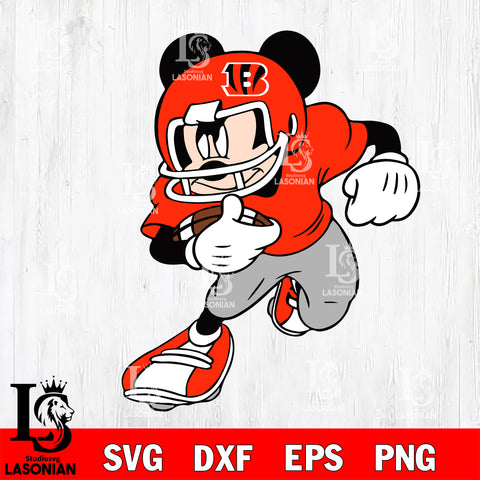 Disney Mickey Mouse Cincinnati Bengals svg dxf eps png, Digital Download , Instant Download