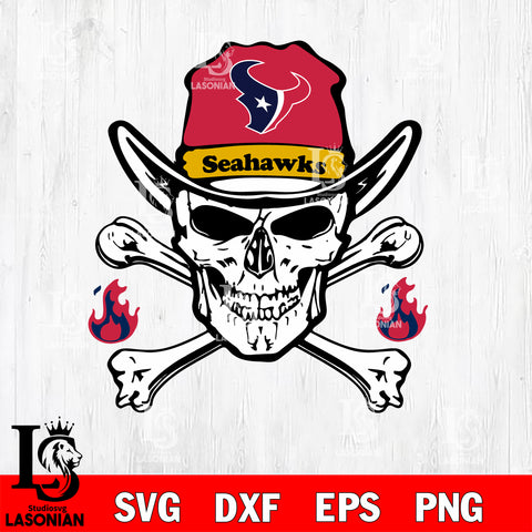 Skull fire Seattle Seahawks svg eps dxf png file, digital download , Instant Download