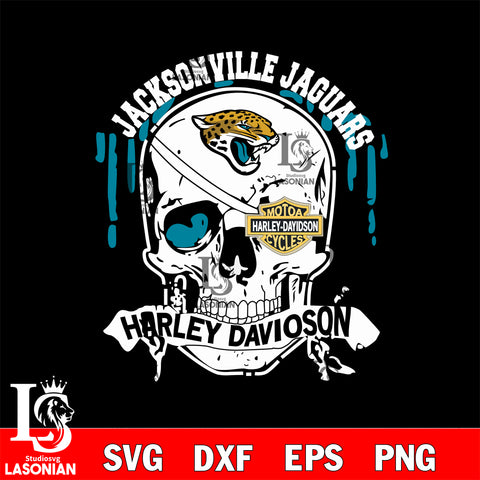 Skull Jacksonville Jaguars' Harley davidson svg eps dxf png file, digital download , Instant Download