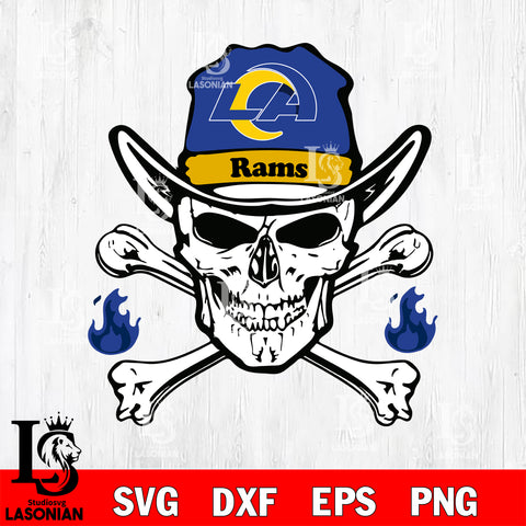 Skull fire Los Angeles Rams svg eps dxf png file, digital download , Instant Download