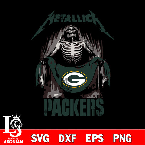 Green Bay Packers metallica svg eps dxf png file, digital download , Instant Download