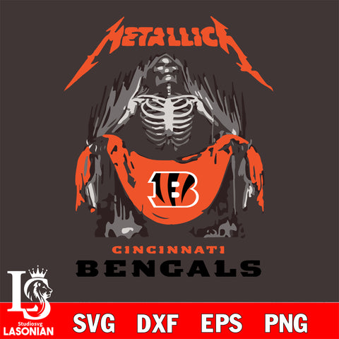 Cincinnati Bengals metallica svg eps dxf png file, digital download , Instant Download
