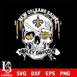 Skull New Orleans Saints Harley davidson svg eps dxf png file, digital download , Instant Download