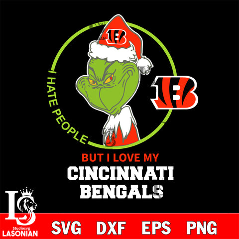 I hate people but i love my Cincinnati Bengals svg, NFL svg eps dxf png file, Digital Download , Instant Download