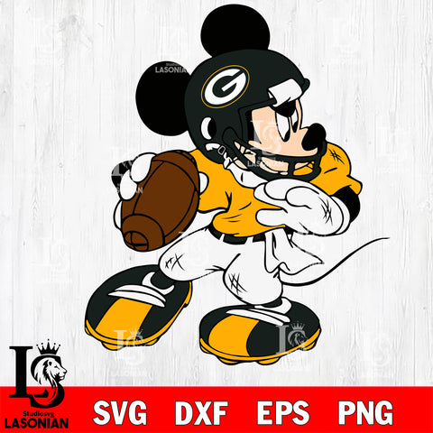Disney Mickey Mouse Green Bay Packers svg dxf eps png, Digital Download , Instant Download