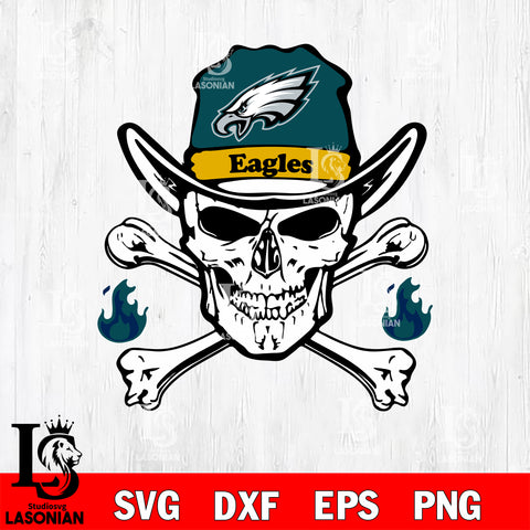 Skull fire Philadelphia Eagles svg eps dxf png file, digital download , Instant Download