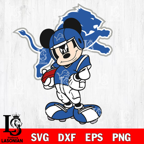 Disney Mickey Mouse Detroit Lions SVG , NFL svg,eps,dxf,png file, digital download