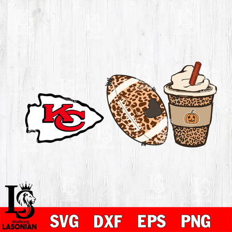 Fall Season Leopard Kansas City Chiefs svg, NFL svg eps dxf png file, Digital Download , Instant Download