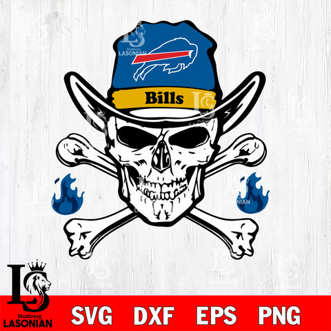 Skull fire Buffalo Bills svg eps dxf png file, digital download , Instant Download