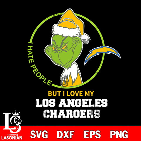 I hate people but i love my Los Angeles Chargers svg, NFL svg eps dxf png file, Digital Download , Instant Download