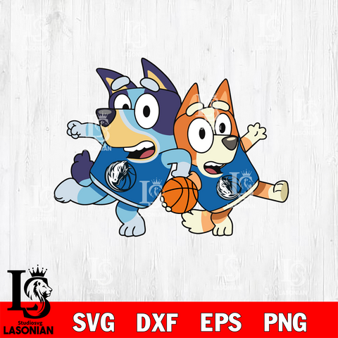 BLUEY DALLAS MAVERICKS svg eps dxf png file, Digital Download, Instant Download