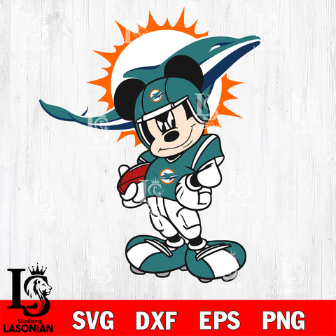 Disney Mickey Mouse Miami Dolphins SVG , NFL svg,eps,dxf,png file, digital download
