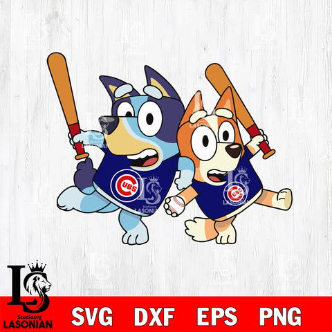 BLUEY CHICAGO CUBS svg eps dxf png file, Digital Download, Instant Download