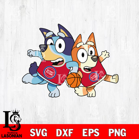 BLUEY Detroit Pistons svg eps dxf png file, Digital Download, Instant Download