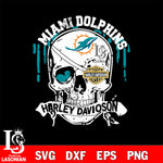 Skull Miami Dolphins Harley davidson svg eps dxf png file, digital download , Instant Download