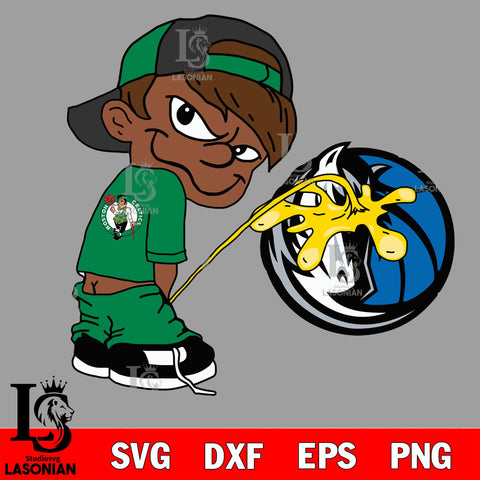NBA Boy Boston Celtics Piss On Dallas Mavericks 2 svg eps dxf png file, Digital Download, Instant Download