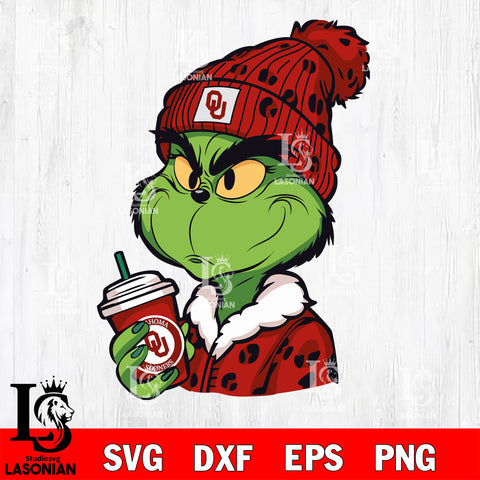 Boujee grinch OKLAHOMA SOONERS svg eps dxf png file, Digital Download