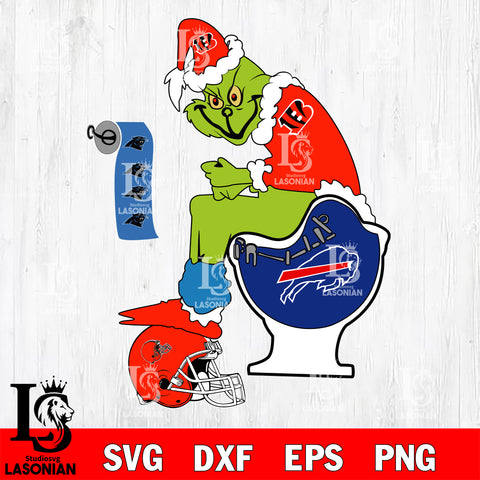 Grinch Football Theme Toilet svg, NFL svg eps dxf png file, Digital Download , Instant Download