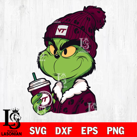 Boujee grinch VIRGINIA TECH HOKIES svg eps dxf png file, Digital Download