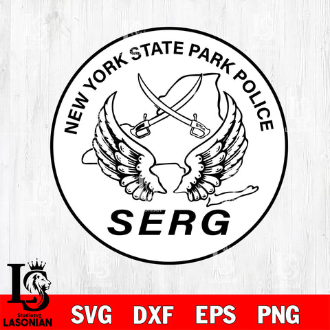 New York State Park Police badge , SERG police svg eps png dxf file ,Logo Police black and white Digital Download, Instant Download