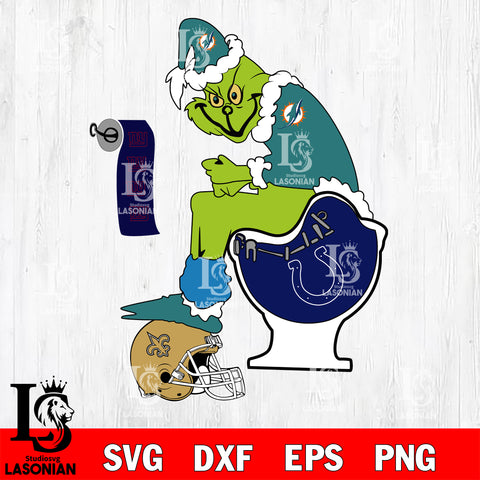Grinch Football Theme Toilet svg, NFL svg eps dxf png file, Digital Download , Instant Download