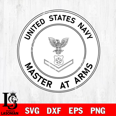 Unitad States Navy Master at Arms badge svg eps png dxf file ,Logo Police black and white Digital Download, Instant Download