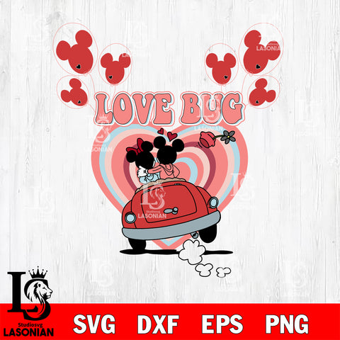 Love Bug svg ,Mickey Valentine svg eps dxf png file, digital download