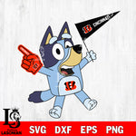 Cincinnati Bengals bluey svg eps dxf png file, Digital Download , Instant Download