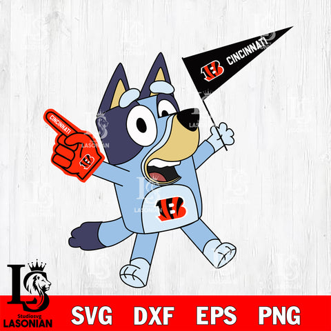 Cincinnati Bengals bluey svg eps dxf png file, Digital Download , Instant Download