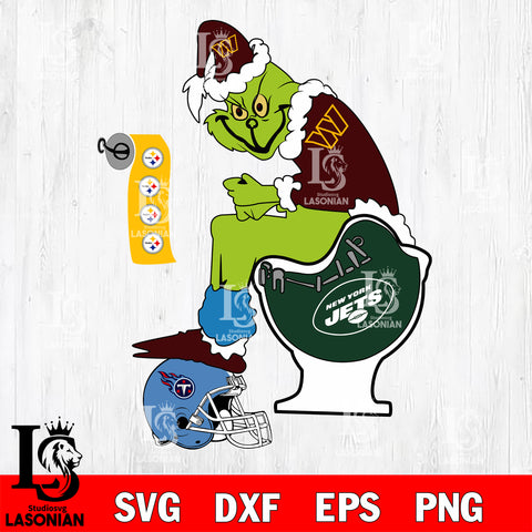 Grinch Football Theme Toilet svg, NFL svg eps dxf png file, Digital Download , Instant Download