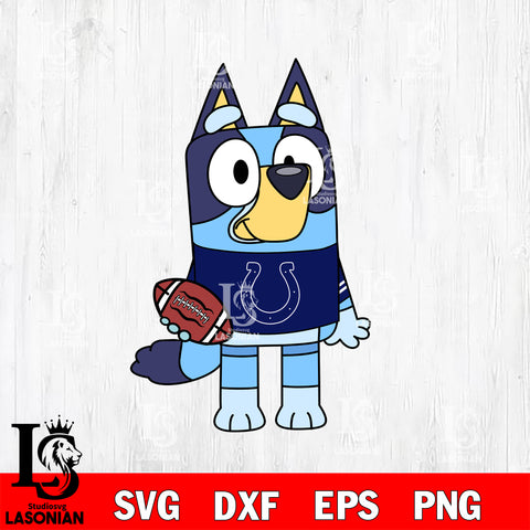 Bluey Indianapolis Colts svg eps dxf png file, Digital Download , Instant Download