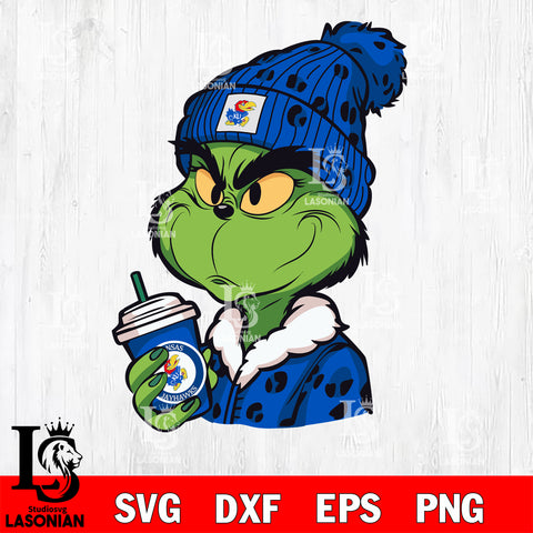 Boujee grinch KANSAS JAYHAWKS svg eps dxf png file, Digital Download