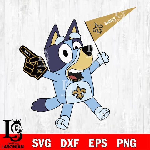New Orleans Saints bluey svg eps dxf png file, Digital Download , Instant Download