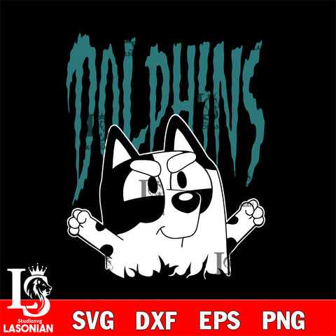 Bluey Miami Dolphins svg, muffin nfl svg eps dxf png file, Digital Download , Instant Download