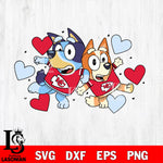 bluey Kansas City Chiefs svg eps dxf png file, Digital Download , Instant Download