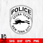 New York City Police Scuba Team badge svg eps png dxf file ,Logo Police black and white Digital Download, Instant Download