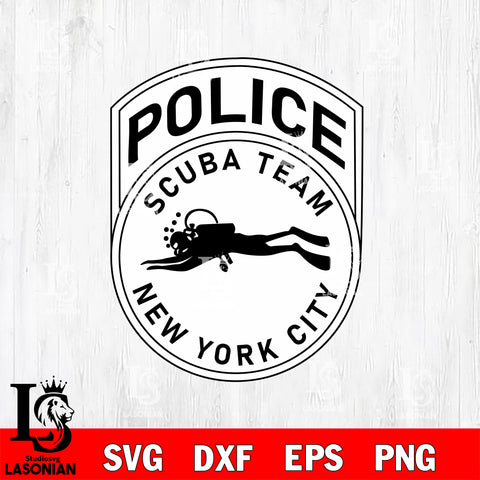 New York City Police Scuba Team badge svg eps png dxf file ,Logo Police black and white Digital Download, Instant Download
