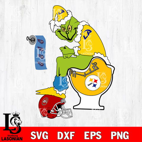 Grinch Football Theme Toilet svg, NFL svg eps dxf png file, Digital Download , Instant Download