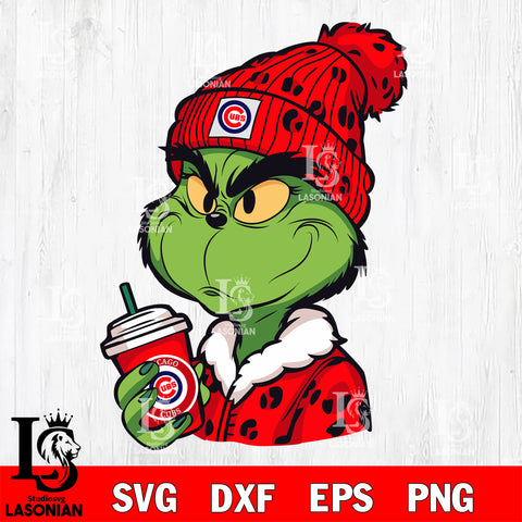 Boujee grinch Chicago Cubs svg eps dxf png file, Digital Download, Instant Download