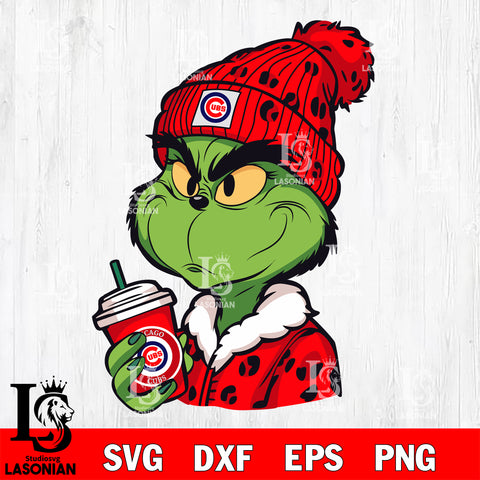 Boujee grinch Chicago Cubs svg eps dxf png file, Digital Download, Instant Download